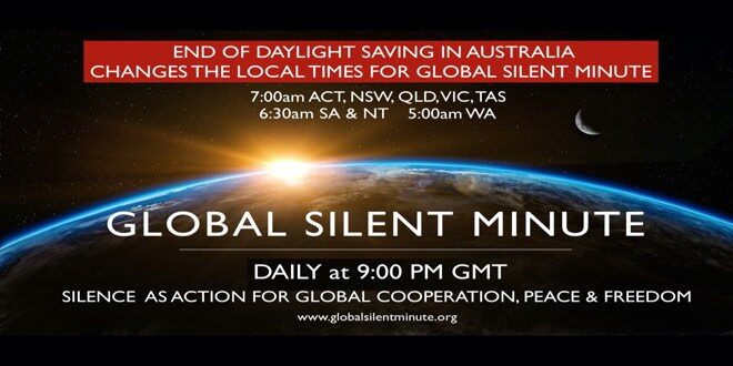 Change To Local Times For Global Silent Minute Practice Due To End
