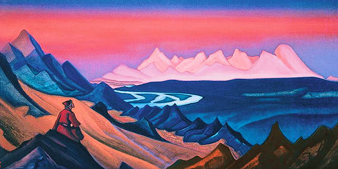A painting by Nicholas Roerich of Shamballa, - painted in 1943